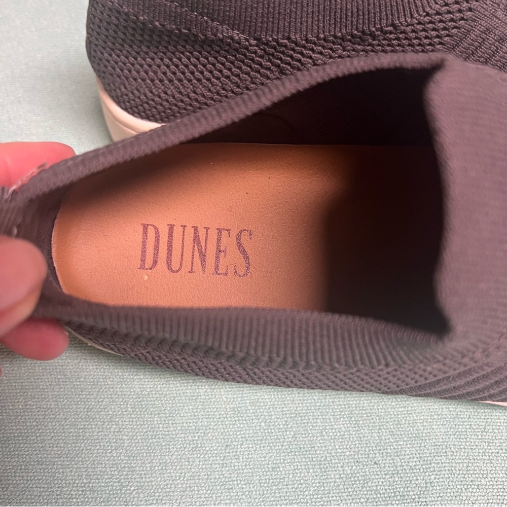 Dunes women’s size 9 slip-On Sneakers in charcoal knit stretch fabric comfort - Picture 4 of 8
